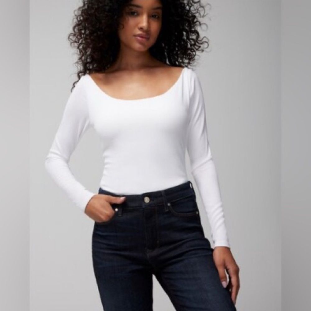 NWT Soma Long Sleeve Body Bralette Scoop Neck Top – Optic White (Size L)
